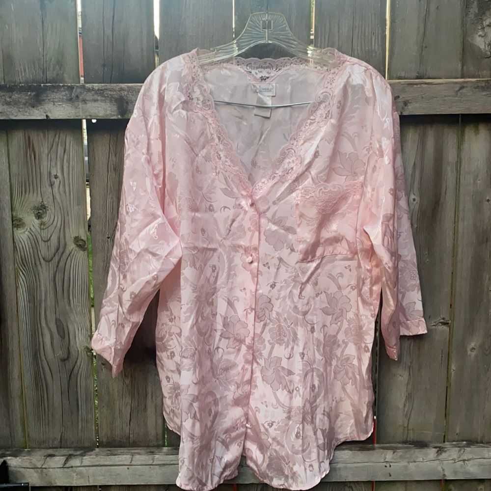 ADONNA pink satin pajamas sz. L